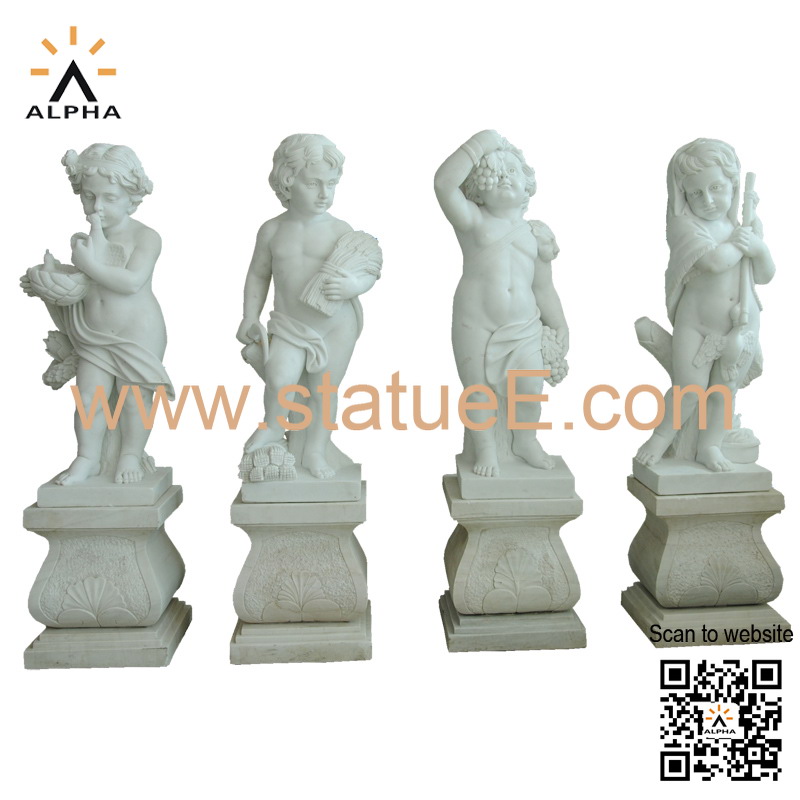 Marble children statues